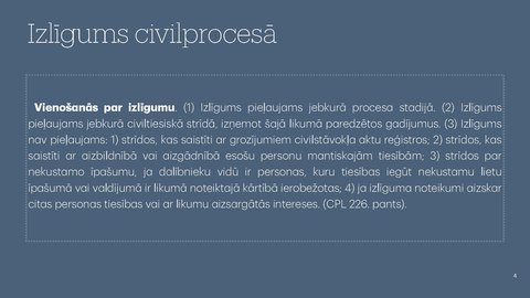 Презентация 'Izlīgums civilprocesā', 4.