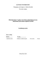 Реферат 'Pirkstiņrotaļa 2-3 gadus vecu bērnu adaptācijas procesa sekmēšanai pirmsskolas i', 1.