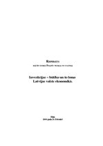 Реферат 'Investīcijas - būtība un to loma Latvijas valsts ekonomikā', 1.