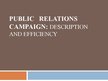 Презентация 'Public Relations Campaign: Description and Efficiency', 1.