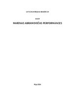 Эссе 'Marinas Abramovičas performances', 1.