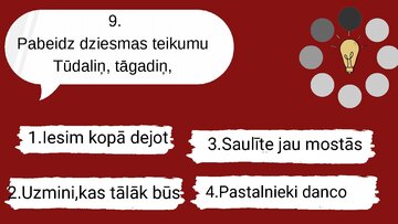 Презентация 'Spēle "Cik daudz tu zini par latviešu kultūru, tradīcijām?"', 18.