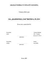 Бизнес план 'Biznesa plāns SIA "Harmonija 2009"', 36.