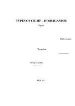 Реферат 'Types of Crime - Hooliganism', 1.