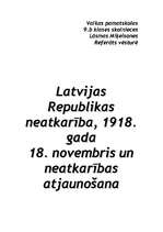 Реферат 'Latvijas Republikas neatkarība un atjaunošana', 1.