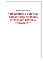Реферат 'Romantisma estētika', 1.
