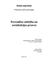 Реферат 'Personības attīstība un socializācijas process', 1.