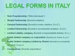 Презентация 'Legal Forms in Italy', 5.