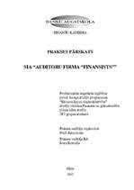 Отчёт по практике 'Prakses pārskats - SIA "Auditoru firma "Finansists""', 1.