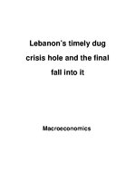 Реферат 'Lebanon’s timely dug crisis hole and the final fall into it', 1.