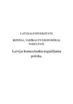 Реферат 'Latvijas komercbanku noguldījumu politika', 1.