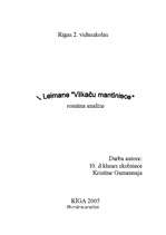 Реферат 'I.Leimane “Vilkaču mantiniece"', 1.
