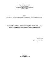 Эссе 'Aktuālās kriminālprocesa tiesību problēmas, kas saistās ar prokurora priekšrakst', 1.