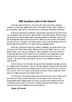 Эссе 'Will Teachers Exist in the Future as a Profession?', 2.