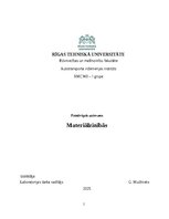 Конспект 'Patstāvīgais uzdevums Materiālzinībās', 1.