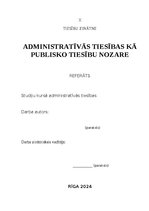 Реферат 'Administratīvās tiesības kā publisko tiesību nozare', 1.