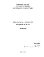 Реферат 'Grammatical Cohesion of Magazine Articles', 1.