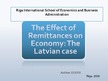 Реферат 'The Effect of Remittances on Economy: The Latvian Case', 26.