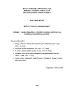 Конспект 'Latvijas Republikas politiskās struktūras veidošanās un darbība parlamentārisma ', 1.