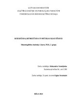 Конспект 'Dziedāšana, ritmizēšana un mūzikas klasuīšanās', 1.