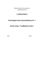 Эссе 'Analītiskais darbs vadībzinībās', 1.