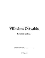 Реферат 'Vilhelms Ostvalds', 1.