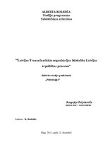 Реферат 'Latvijas Transatlantiskās organizācijas līdzdalība Latvijas ārpolitikas procesos', 1.