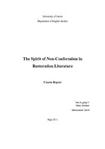 Реферат 'The Spirit of Non-Conformism in Restoration Literature', 1.