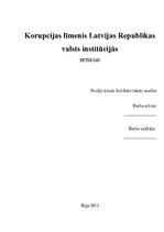 Реферат 'Korupcijas līmenis Latvijas Republikas valsts institūcijās', 1.
