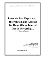 Реферат 'Laws Are Best Explained, Interpreted, and Applied by Those Whose Interest Lies i', 1.