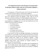 Эссе 'The Institutional Structure of the European Community Allows the European Citize', 1.