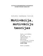 Реферат 'Motivācija, motivāciju teorija', 1.