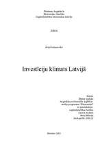 Эссе 'Investīciju klimats Latvijā', 1.