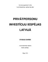 Реферат 'Privātpersonu investīciju iespējas Latvijā', 1.