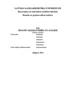 Отчёт по практике 'Finanšu grāmatvedība un analīze', 1.