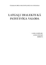 Реферат 'Latgaliešu dialekts valodas statusā', 1.