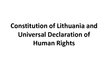 Презентация 'Constitution of Lithuania and Universal Declaration of Human Rights', 1.