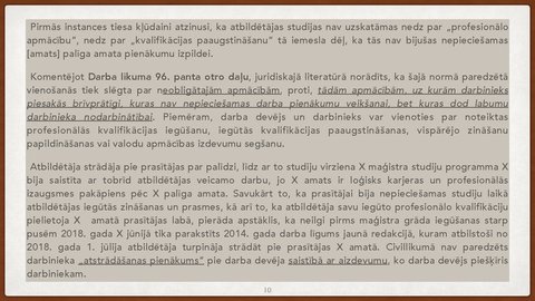 Презентация 'Vienošanās par profesionālo apmācību juridiskā kvalifikācija', 10.