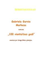Эссе 'Gabriela Garsijas Markesa romāna "100 vientulības gadi" interpretācija pēc biogr', 1.