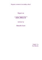 Реферат 'Report on "Secrets" Written by Danielle Steel', 1.