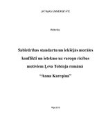 Реферат 'Sabiedrības standartu un iekšējās morāles konflikti un ietekme uz varoņu rīcības', 1.