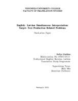 Дипломная 'English-Latvian Simultaneous Interpretation: Target Text Production Related Prob', 1.