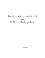 Реферат 'Latvijas Valsts prezidenti no 1922. – 1940.gadam', 1.