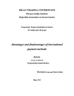 Реферат 'Advantages and Disadvantages of International Payment Methods', 1.