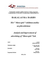 Дипломная 'SIA "Mara optic" reklāmas analīze un pilnveidošana', 1.