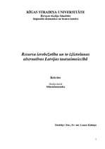 Реферат 'Resursu ierobežotība un to izlietošanas alternatīvas Latvijas tautsaimniecībā', 1.