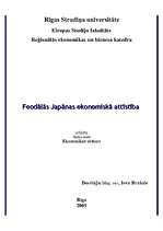 Реферат 'Feodālās Japānas ekonomiskā attīstība', 1.