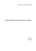 Реферат 'Scientific vs Political Arguments in Environmental Debate', 1.