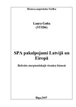 Реферат 'SPA pakalpojumi Latvijā un Eiropā', 1.