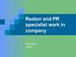 Реферат '"Reaton" and PR specialist work in company', 9.